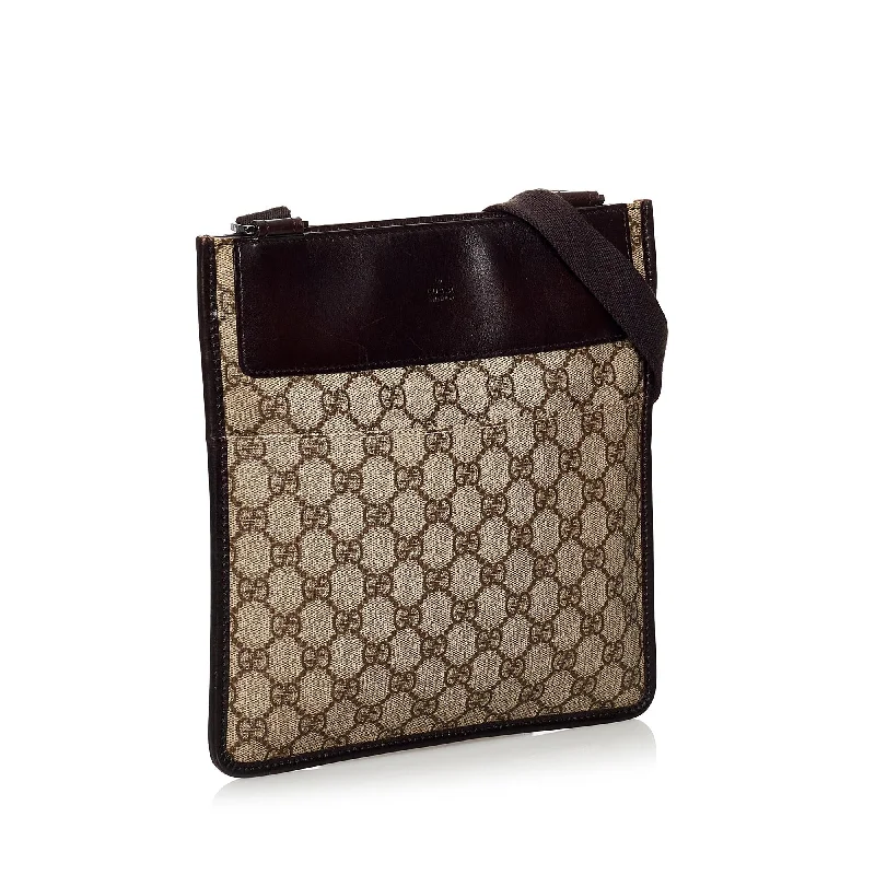 Women Gucci crossbody bags with a woven leather strapGucci GG Canvas Crossbody Bag (30851)