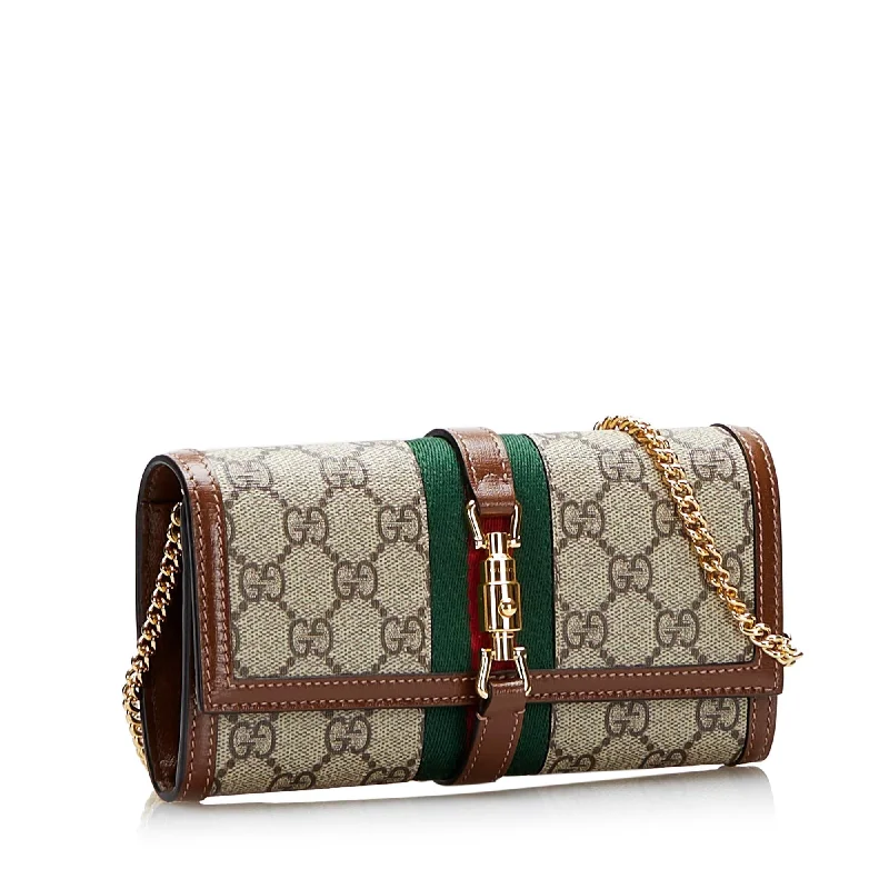 Ladies Gucci Dionysus bags in a pastel colorGucci GG Supreme Web Jackie 1961 Wallet On Chain (SHG-8j7oXh)