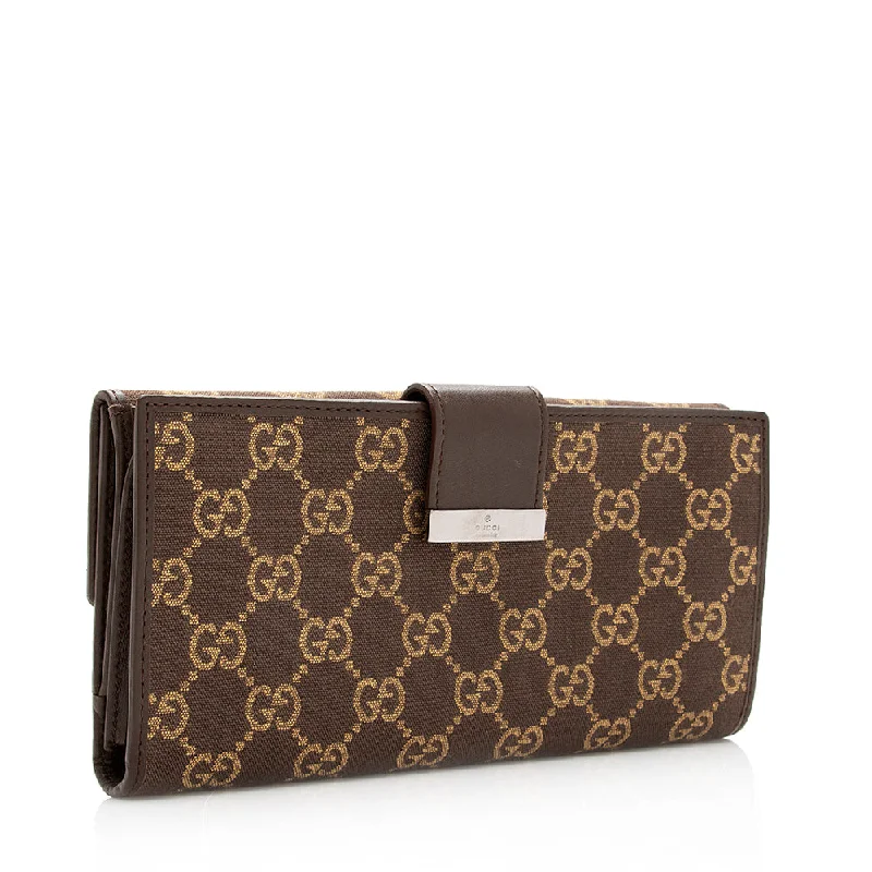 Ladies Gucci Dionysus bags with a detachable shoulder strapGucci GG Canvas Continental Wallet (SHF-20077)