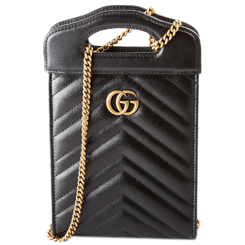 Ladies Gucci handbags with a detachable coin purse inside699756 Gucci Marmont Top Slip Handle Bag