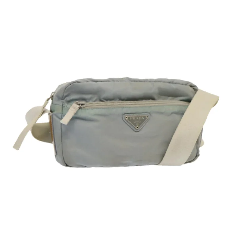 Prada Cleo bags with a detachable coin purse for added functionalityPRADA Shoulder Bag Nylon Light Blue Auth 69234