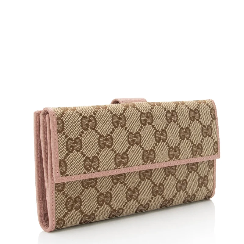 Women Gucci bags with a detachable mobile phone holderGucci GG Canvas Continental Wallet (5Ibp1Y)