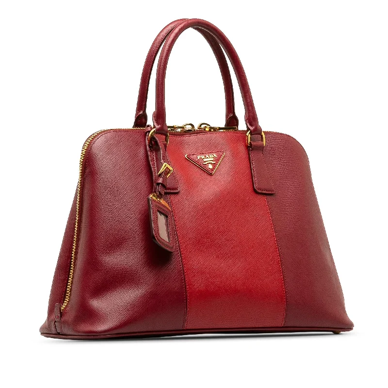 Prada bags with a back - zip pocket for storing valuables securelyPrada Medium Saffiano Bicolor Promenade Handbag qTgHIL