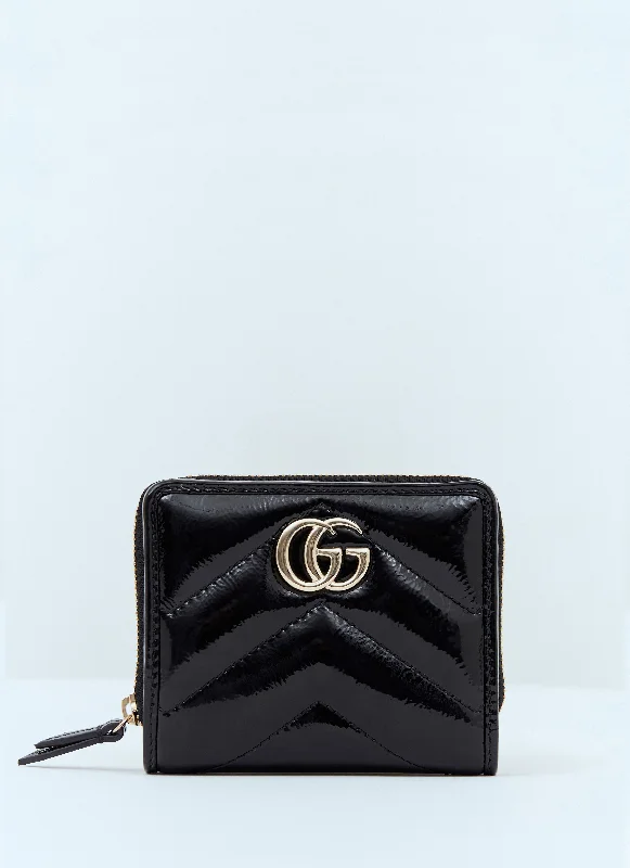 Women Gucci bags with a chain - link trim and a leather bodyGucci Women Gg Marmont Wallet