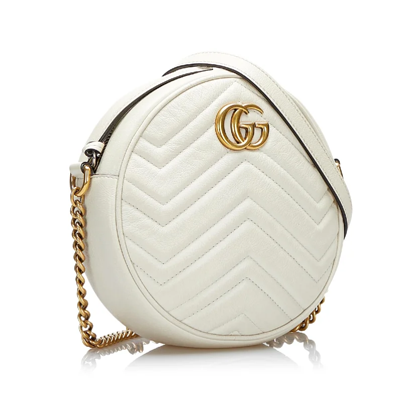 Ladies Gucci Dionysus bags with a star - shaped charmGucci GG Marmont Matelasse Round Crossbody Bag (SHG-Jjk62x)