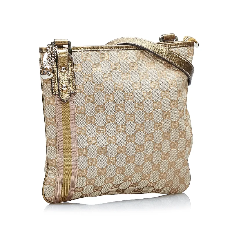 Women Gucci Sylvie bags featuring the signature web stripeGucci GG Canvas Jolicoeur Crossbody Bag (SHG-HuInJn)