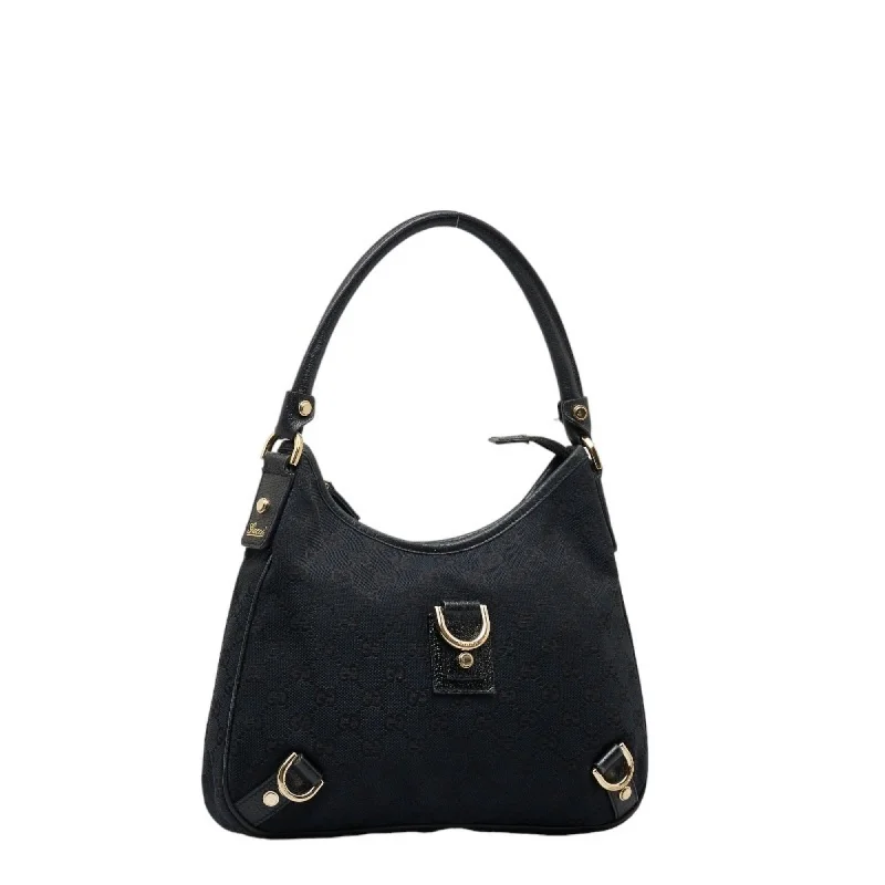 Gucci Dionysus bags for women with tiger - head claspsGUCCI GG Canvas Abbey 130738 Black Leather Women's