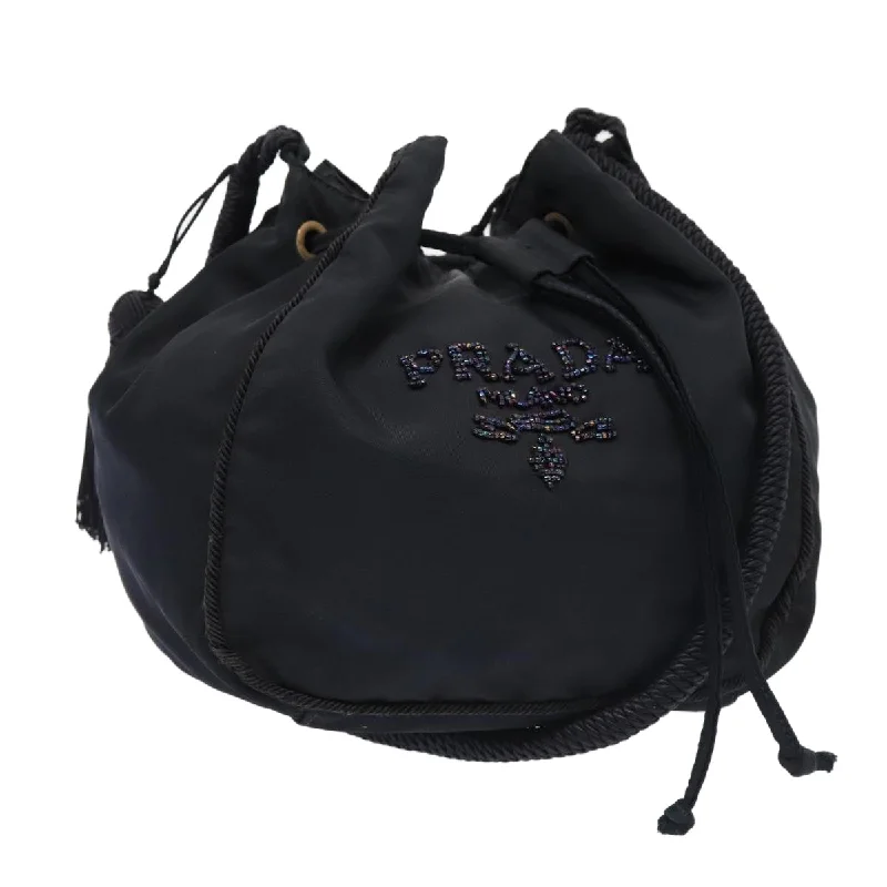 Prada nylon backpacks with a sleek, minimalist appearancePRADA Shoulder Bag Nylon Navy Gold Auth 88551