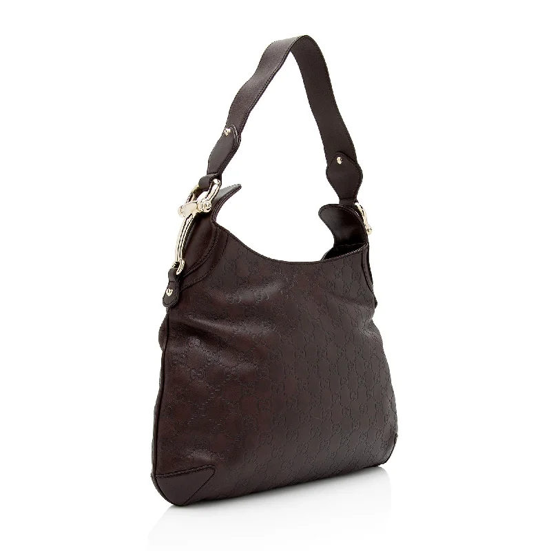 Women Gucci Sylvie bags with a leather - wrapped handleGucci Guccissima Leather Creole Hobo (SHF-1LM6Nu)