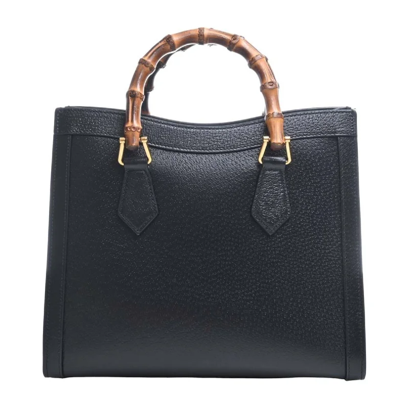 Ladies Gucci Dionysus bags with a chain - link shoulder strapGUCCI Bamboo Leather Diana Double G 2WAY Handbag 702721 Black Ladies