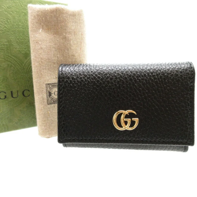 Women Gucci Sylvie bags featuring the signature web stripeGUCCI 644407 Double G Leather Black Wallet