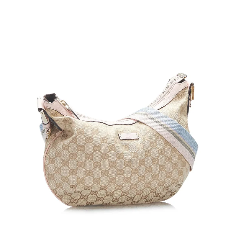 Women Gucci Sylvie bags with a leather - wrapped handleGucci GG Canvas Web Crossbody (SHG-UOozOI)