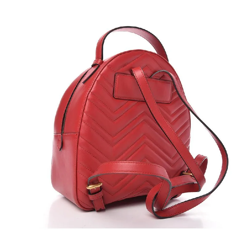 Gucci backpacks for women with a hidden back pocketGucci 476671 001998 GG Marmont Women's Hibiscus Red Matelasse Leather Backpack (GG2062)