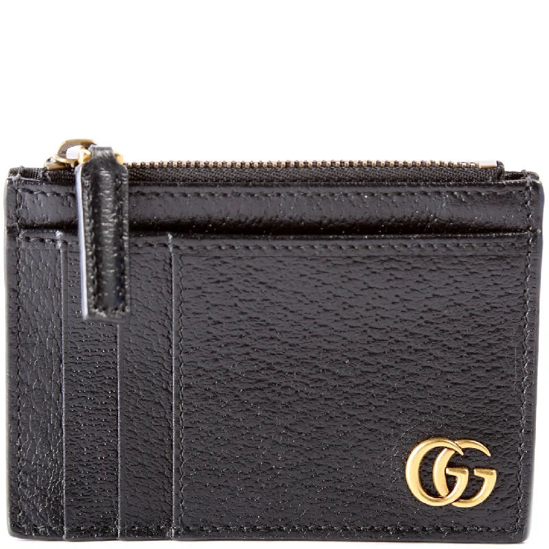 Women Gucci bags with a zippered interior pocketGucci Marmont Leather Coin Card Case 357589