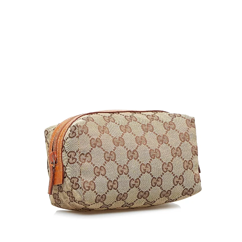 Women Gucci bags with a zip - around closure for securityGucci GG Canvas Cosmetic Pouch (CMpNy5)