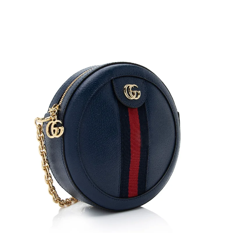 Women Gucci Sylvie bags with a detachable ribbon detailGucci Leather Ophidia Round Mini Shoulder Bag (SHF-vucmu1)