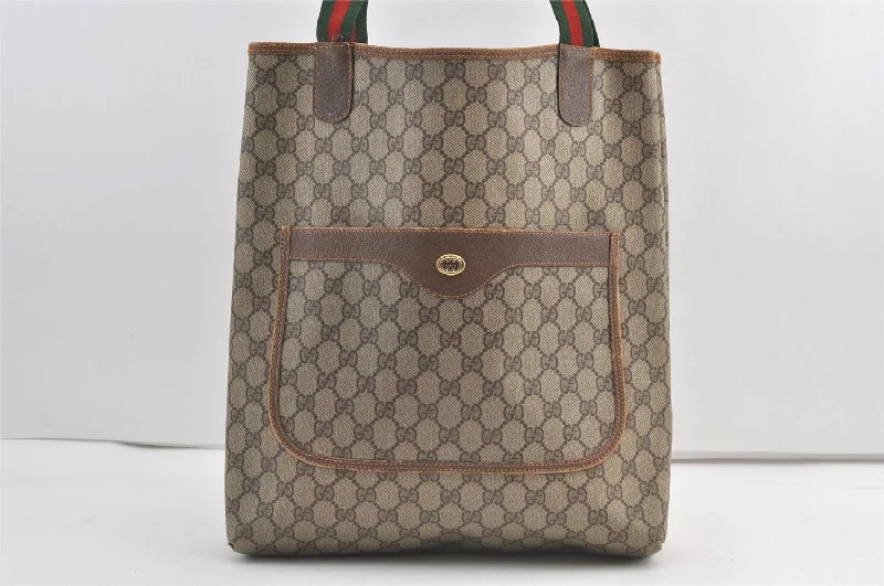 Ladies Gucci Dionysus bags with a star - shaped charmAuthentic GUCCI Web Sherry Line Shoulder Tote Bag GG PVC Leather Brown 9162J