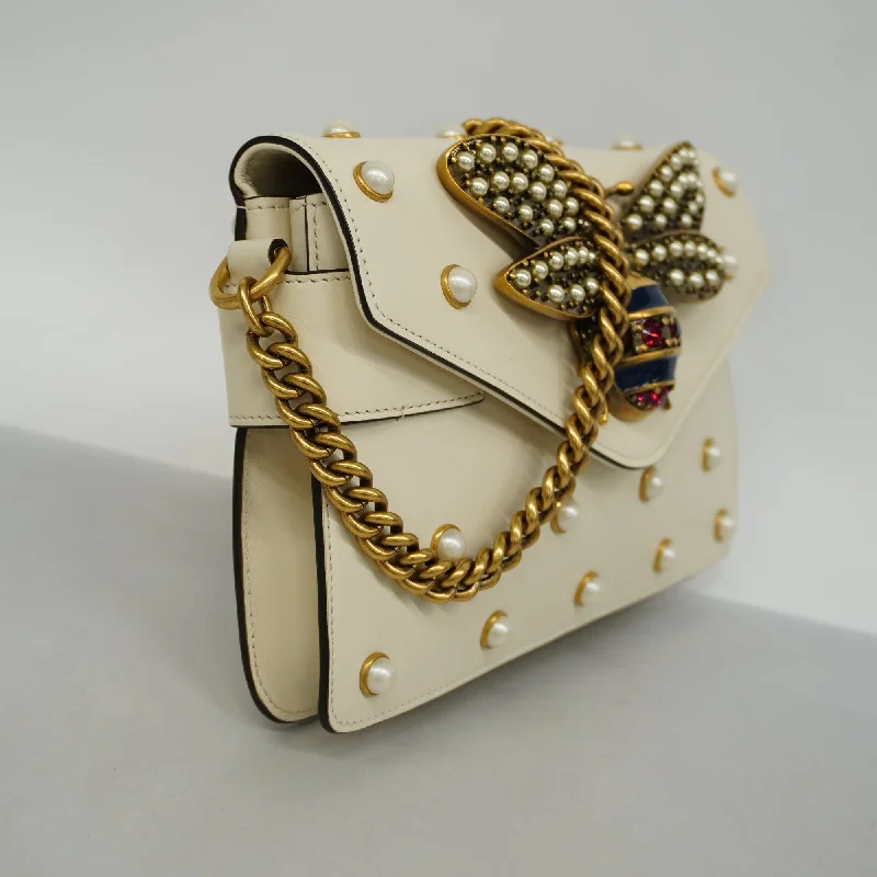 Women Gucci Sylvie bags with a crystal - embellished web stripeGUCCIAuth  Broadway 453778 Women's Undefined,Leather Shoulder Bag Ivory