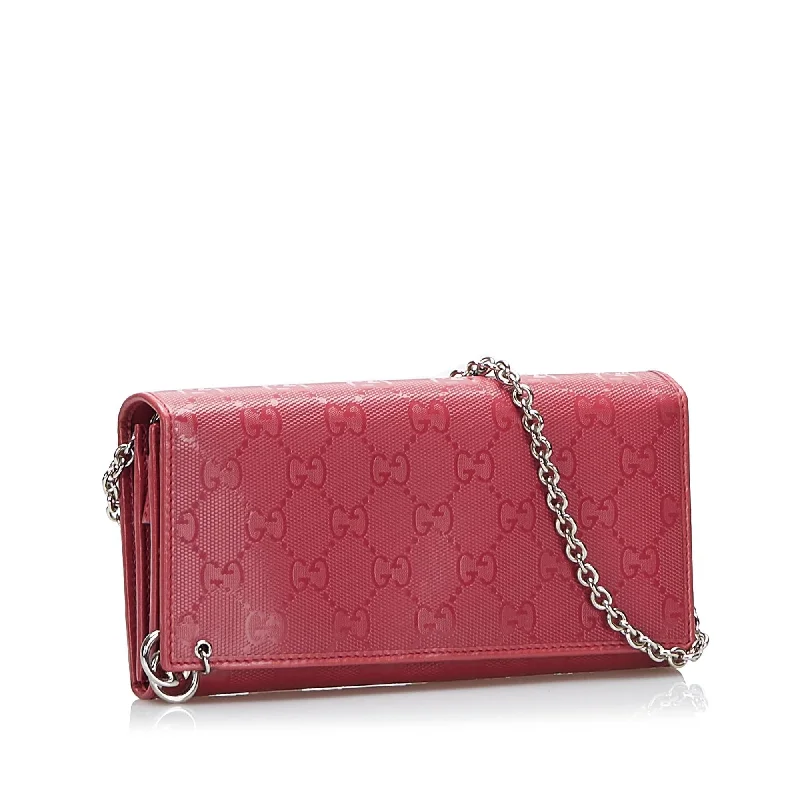 Ladies Gucci shoulder bags with a magnetic - closure flapGucci GG Imprime Wallet On Chain (SHG-clxtl4)