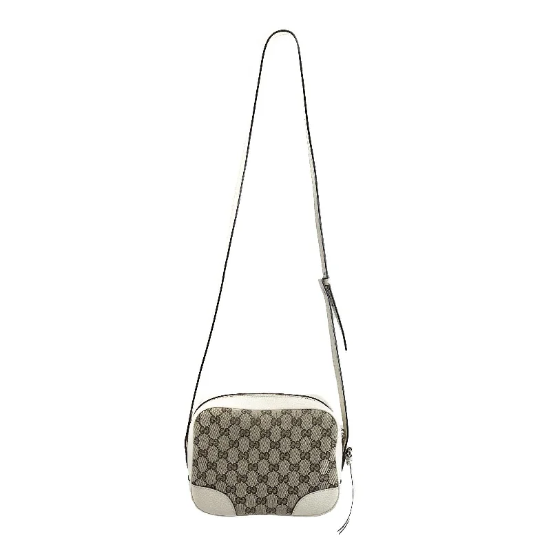 Gucci handbags for women with a beaded trimGUCCI Pristine Bree GG Canvas Ivory Disco Crossbody ssima Beige/White