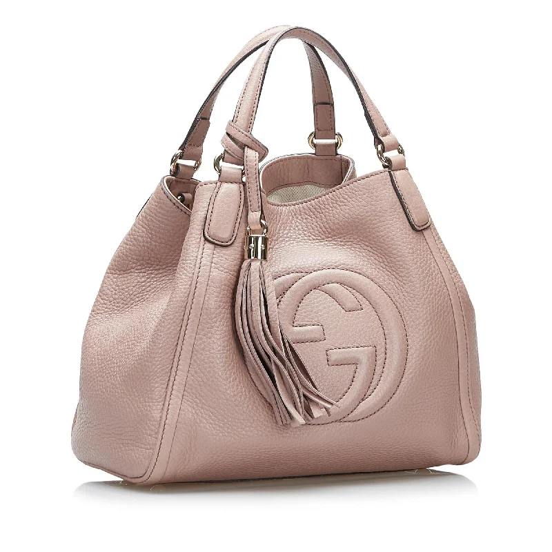 Ladies Gucci shoulder bags with a single - handle designGucci Soho Satchel (SHG-EmzgCA)