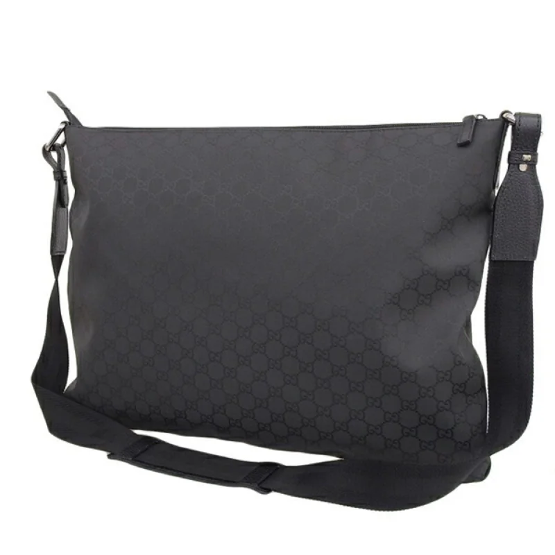 Gucci backpacks for women with a multi - pocket designGUCCI GG Nylon Shoulder Bag 190628 Black Ladies