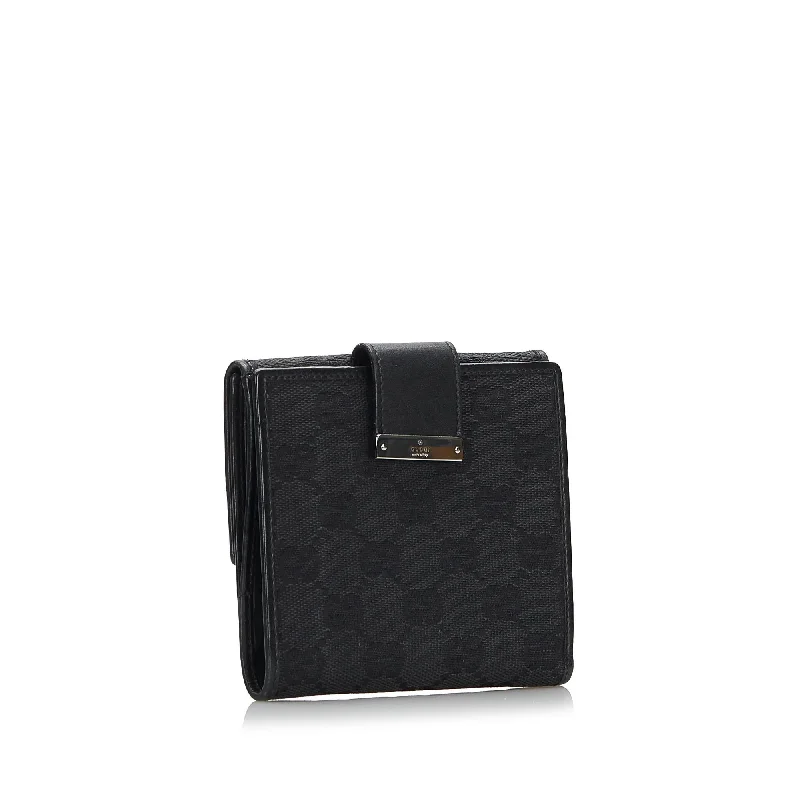 Gucci handbags for women with a back - zip pocketGucci GG Canvas Compact Wallet (37777)