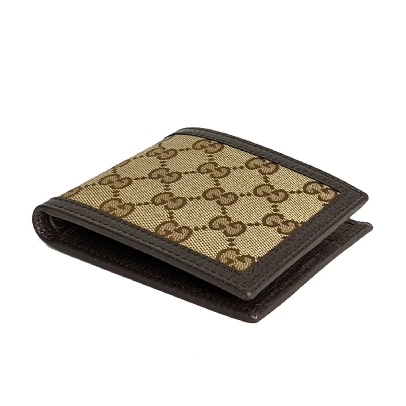 Ladies Gucci handbags with a detachable coin purse insideGucci Men's Bi Fold wallet 260987 525040 Beige & Brown Guccissima (GGMW2022)