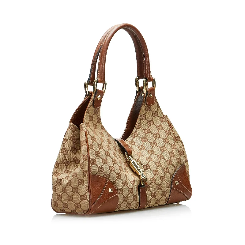 Women Gucci bags with a detachable mobile phone holderGucci GG Canvas Nailhead Jackie O (SHG-m5gHWZ)