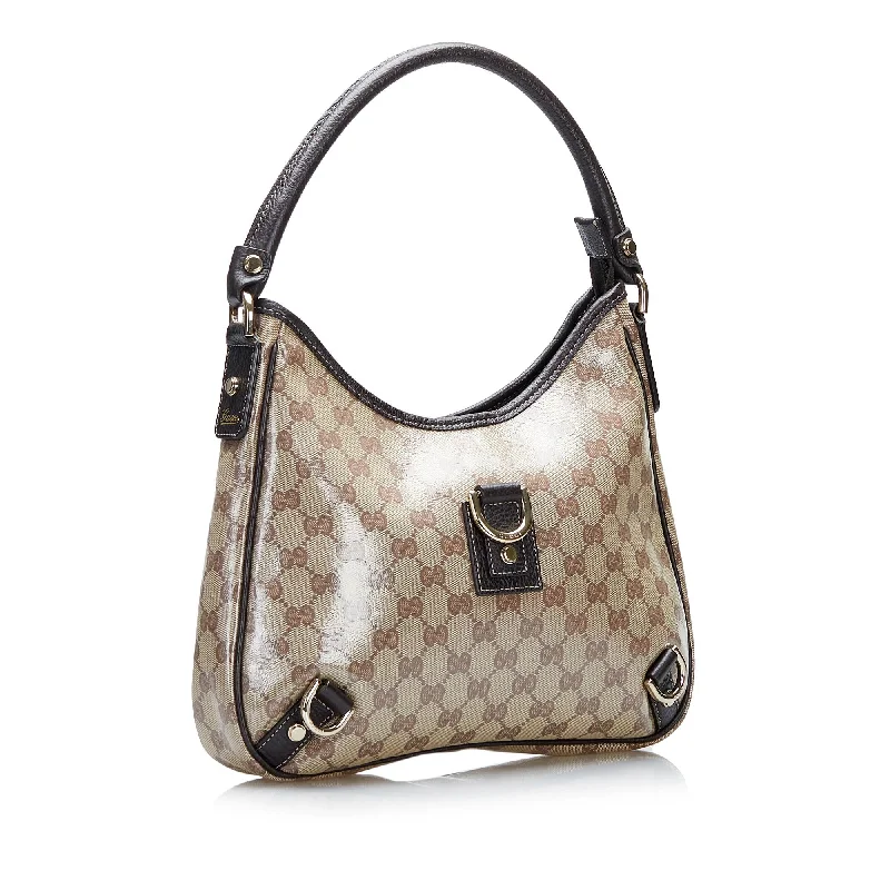 Women Gucci bags with a magnetic snap closure for easy accessGucci GG Crystal Abbey D-Ring Shoulder Bag (SHG-8B5Ll6)