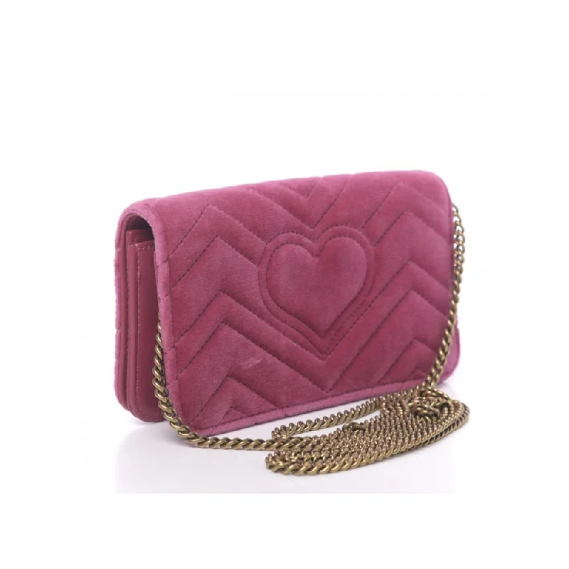 Gucci handbags for women with a patent - leather finishGucci 488426 2149 Women's Raspberry Pink Velvet Mini Clutch Bag (GG2065)