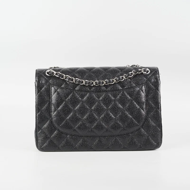 Chanel Luxury Handbag for High - End EventsChanel Classic Flap Jumbo Black Caviar SHW