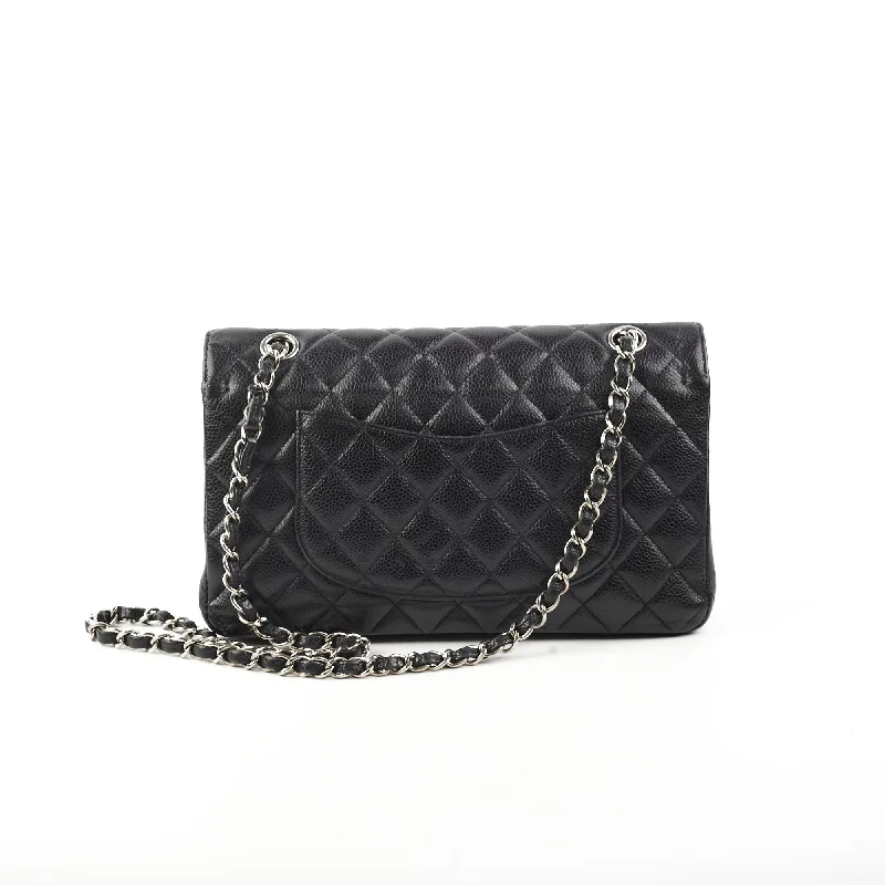 Chanel Quilted Leather Shoulder Bag for FashionistasChanel Classic Flap Medium/Large M/L Caviar Black- Series 13