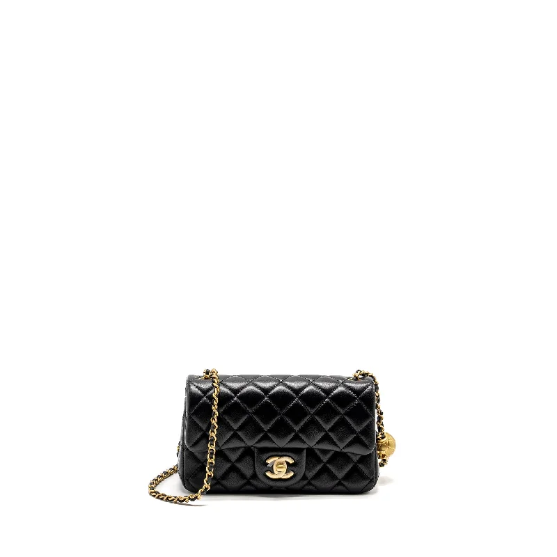 Chanel All - Match Handbag for Versatile StylingChanel 24k Pearl Crush Mini Rectangular Flap Bag Shiny Lambskin  Black GHW (microchip)