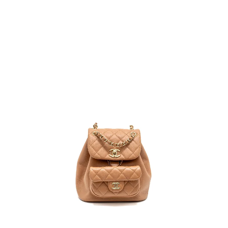 Chanel Black Handbag for Business MeetingsChanel 24p Mini Duma Backpack Calfskin Caramel LGHW(microchip)