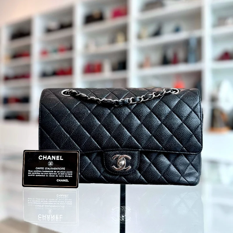 Chanel Black Handbag for Business MeetingsCaviar Double Flap Black SHW No 13