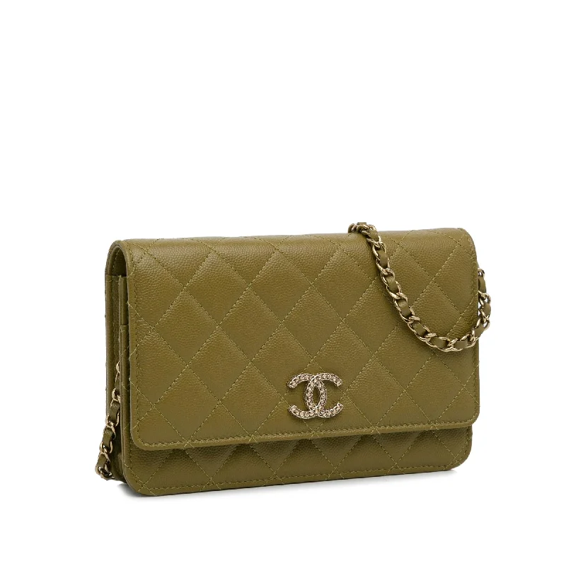 Chanel Vintage Inspired Handbag for Retro LoversChanel Classic Caviar Crystal Wallet on Chain (10U9T9)