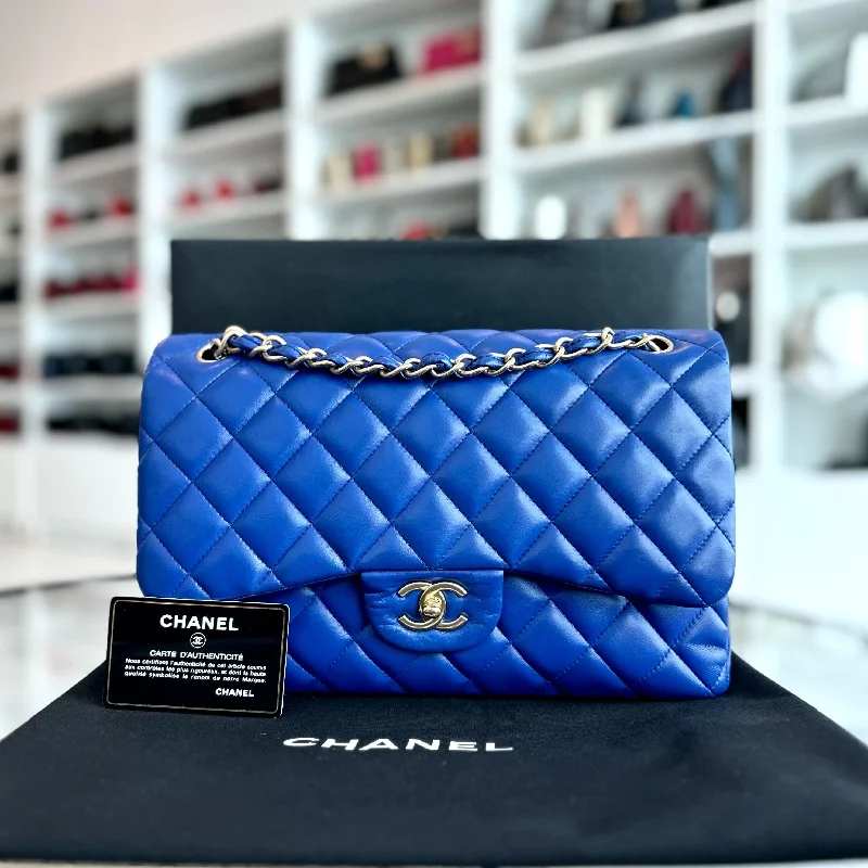 Chanel Vintage Inspired Handbag for Retro LoversClassic Flap Jumbo Double Flap Lambskin Blue GHW No 18