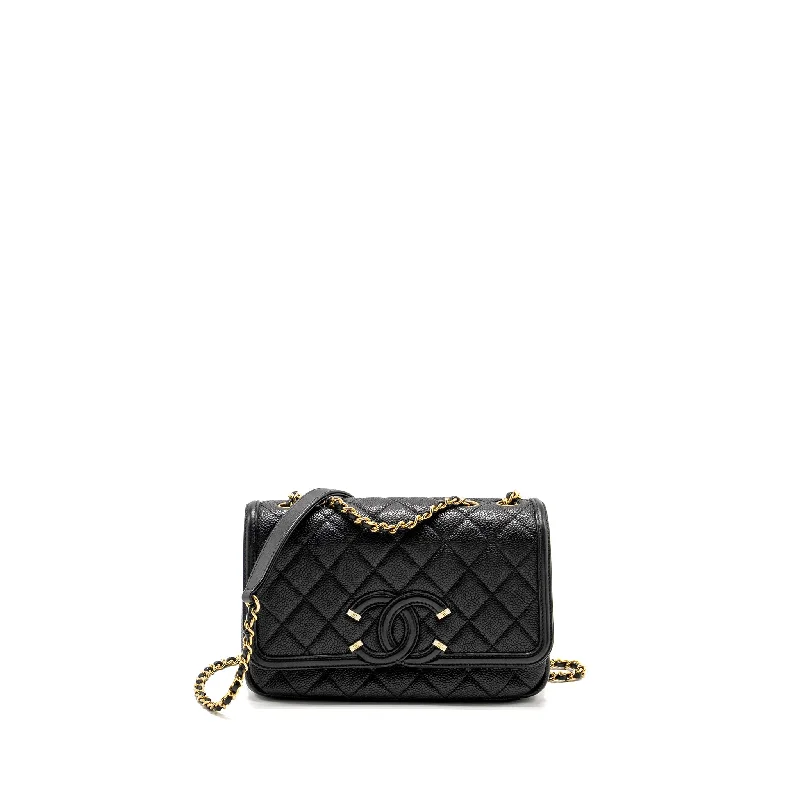 Chanel Small Crossbody Bag for TravelChanel Filigree Flap Bag Caviar Black GHW