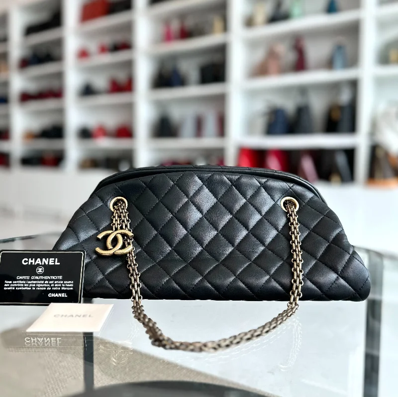 Chanel Luxury Handbag for High - End EventsMademoiselle Bowling Lambskin Black GHW No 14