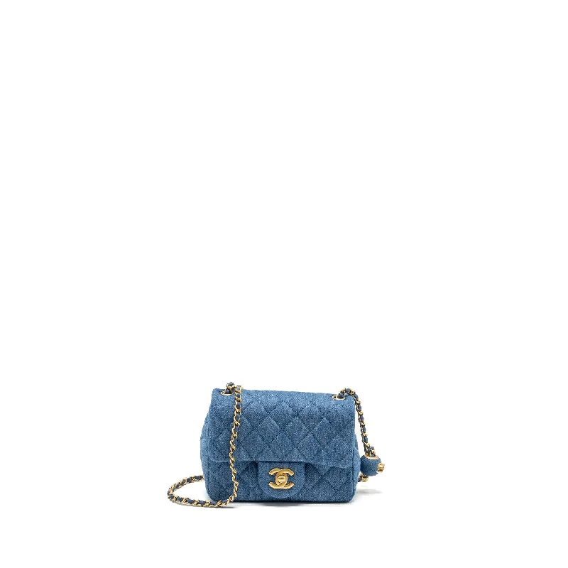 Chanel Medium Tote Bag for Office LadiesChanel pearl crush mini square flap bag denim blue GHW (microchip)