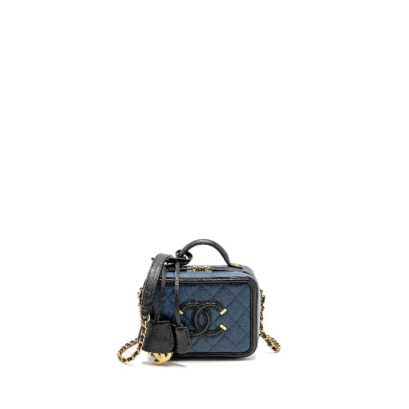 Chanel New Arrival Handbag with Gold HardwareChanel Small Filigree Vanity Camera Bag Caviar Navy/Black GHW