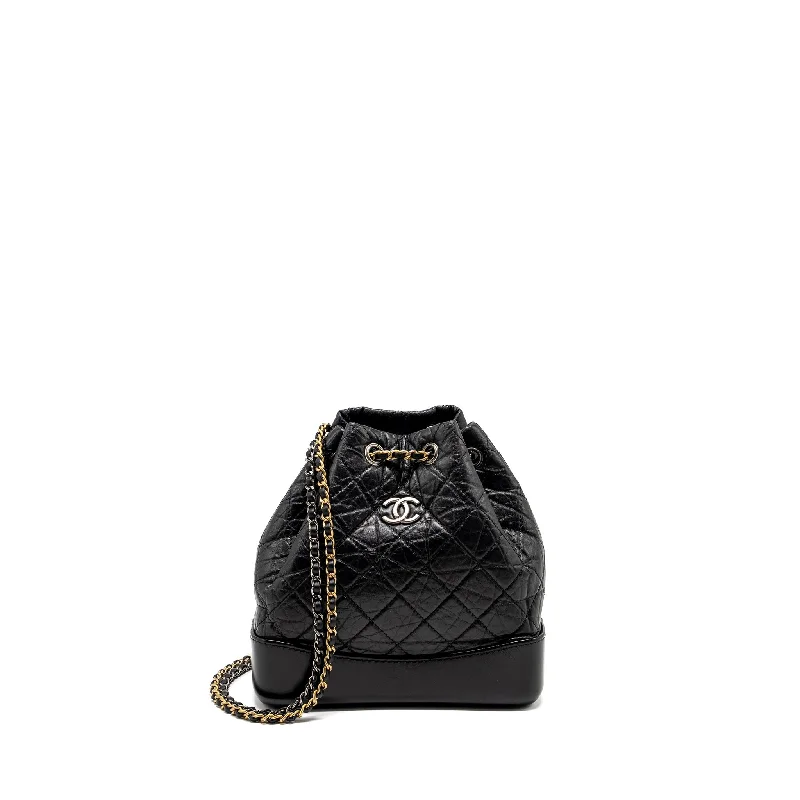 Chanel Handbag with Adjustable Strap for ComfortChanel Small Gabrielle Backpack Calfskin Black Multicolour Hardware (Microchip)