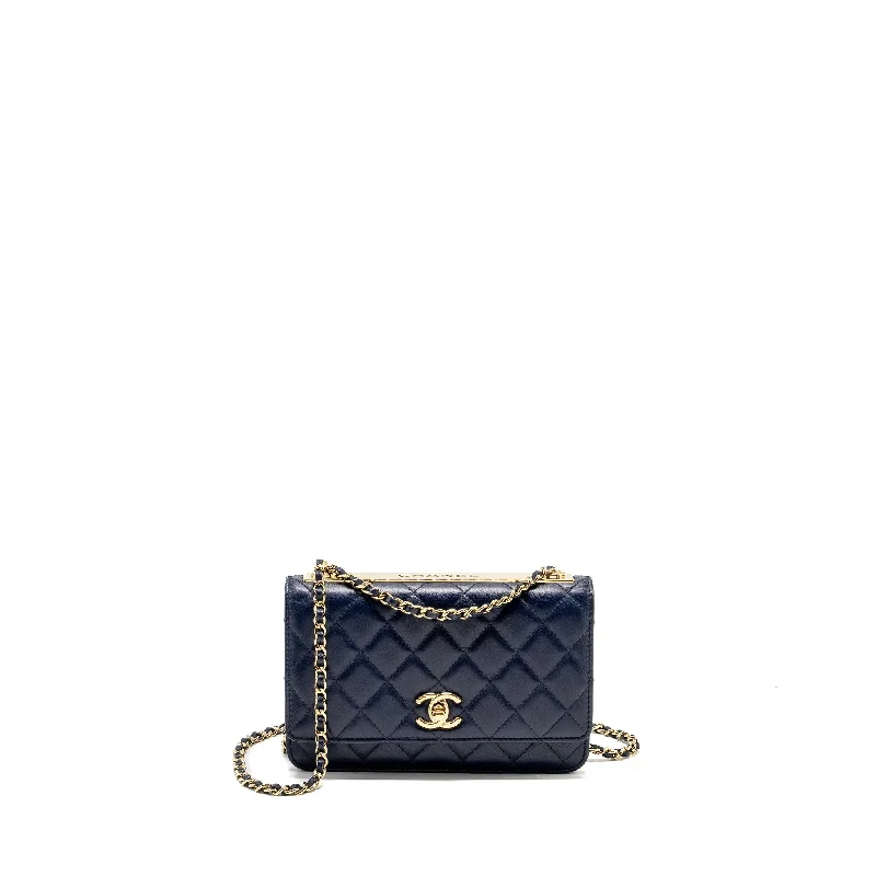 Chanel Vintage Inspired Handbag for Retro LoversChanel Trendy CC Wallet On Chain Lambskin Navy LGHW