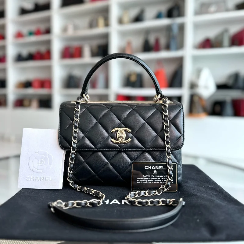 Chanel All - Match Handbag for Versatile Styling*Receipt* Trendy CC Small Lambskin Black GHW No 20