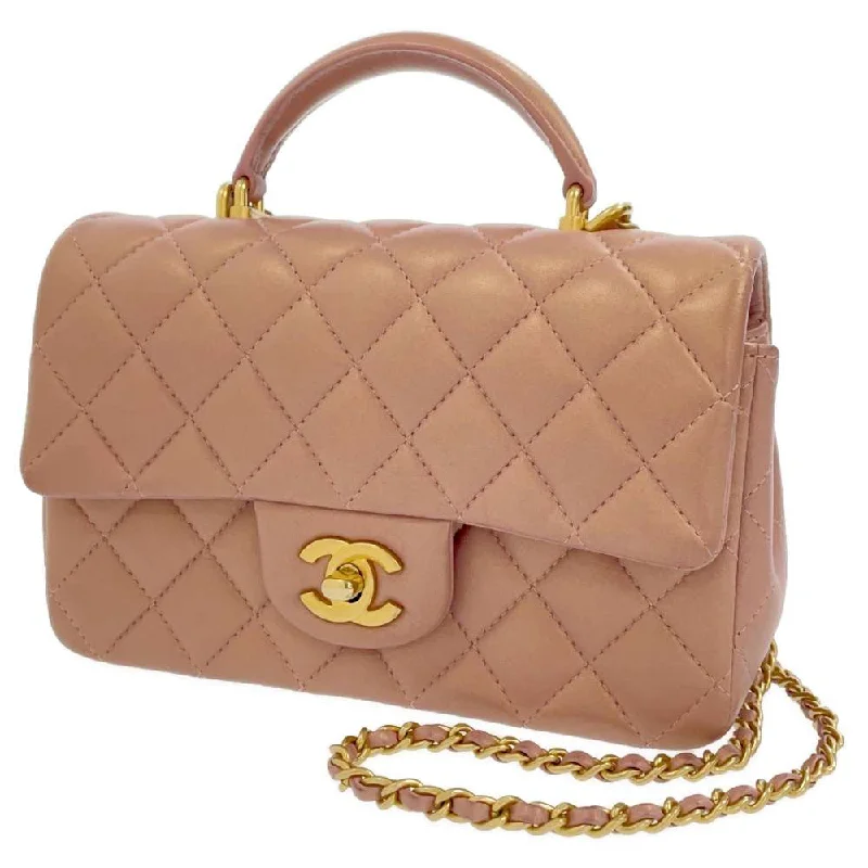 Chanel Colorful Handbag for Spring OutfitsCHANEL 2wayChainShoulder Top Handle pink metallic AS2431 Lambskin Size 20