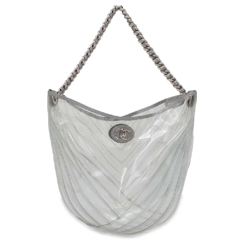 Chanel Small Crossbody Bag for TravelCHANEL PlasticsBag Transparent/Silver Plastics Leather