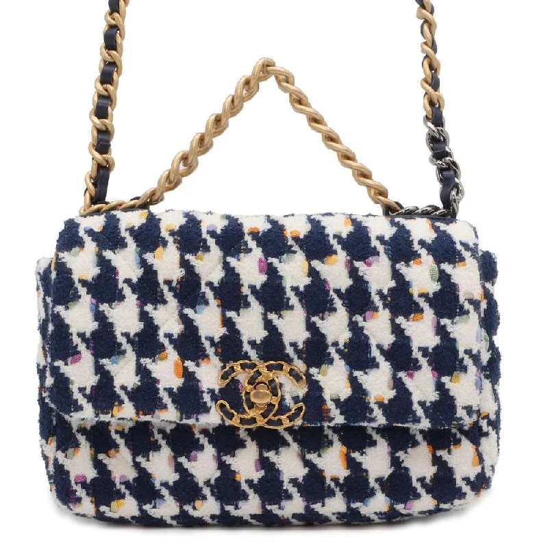 Chanel All - Match Handbag for Versatile StylingCHANEL CHANEL19 ChainShoulder Bag Blue/White AS1160 Tweed