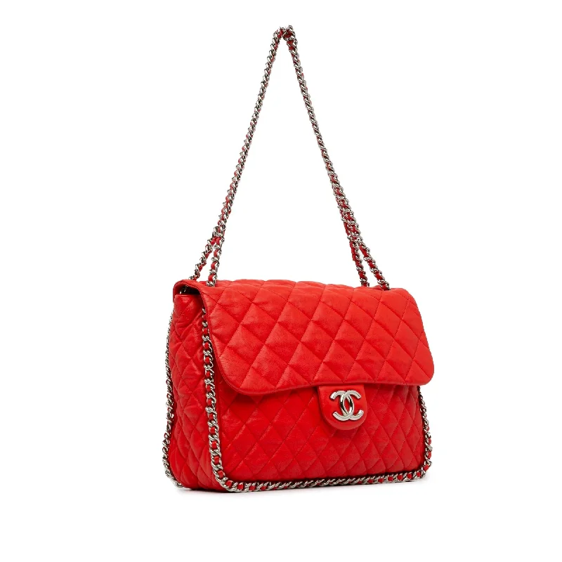 Chanel Colorful Handbag for Spring OutfitsChanel Maxi Washed Lambskin Chain Around Flap (io9S1p)