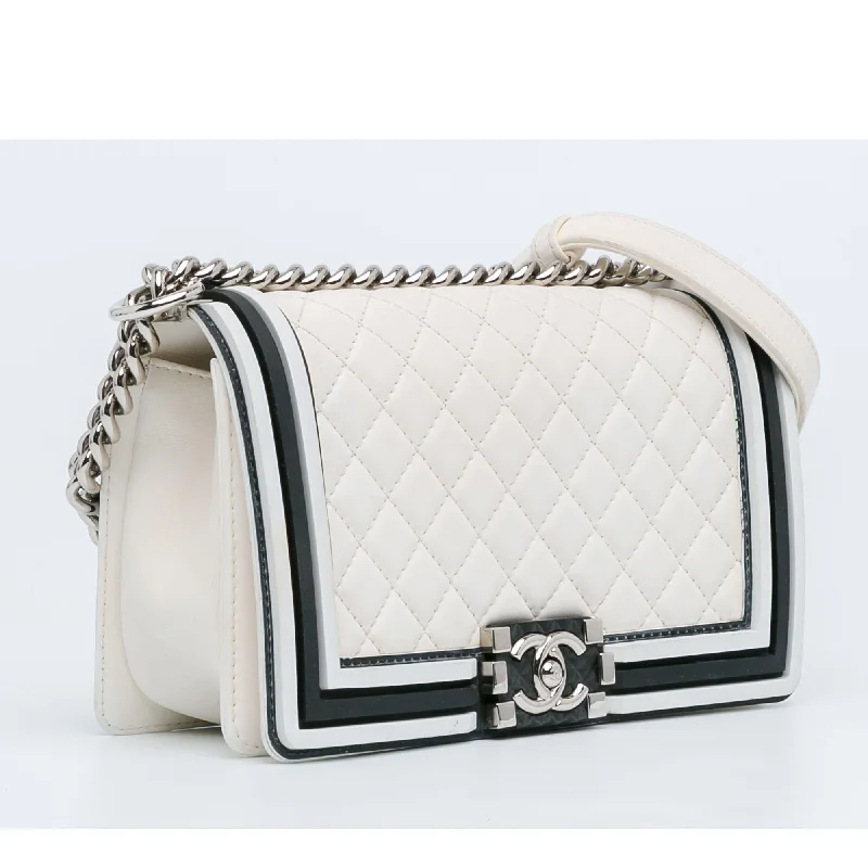 Chanel Limited Edition Handbag for CollectorsChanel Medium Bicolor Lambskin and Rubber Boy Flap (DBkDgP)